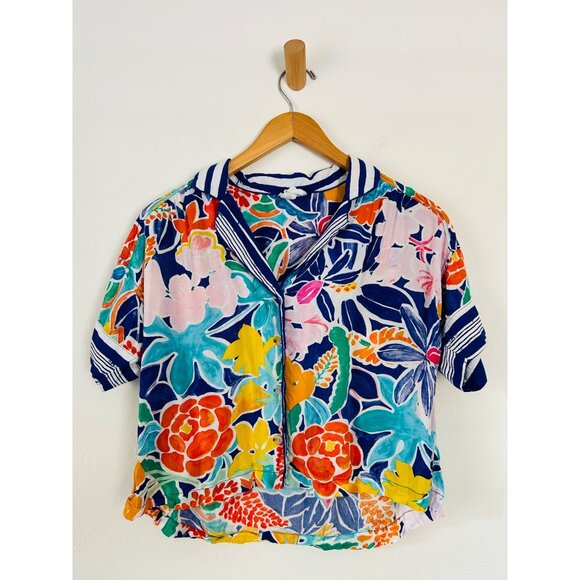 Anthropologie Women's Small Sisters Gulassa Floral Button Down Shirt - Picture 2 of 9